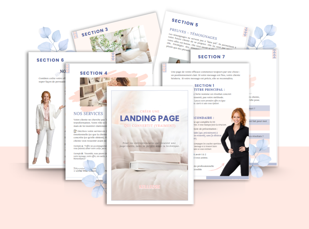 Mockup d'un guide Créer une landing page qui convertit.