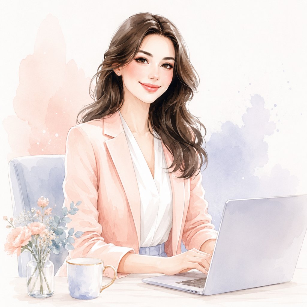 Femme de bureau souriante et accueillante.