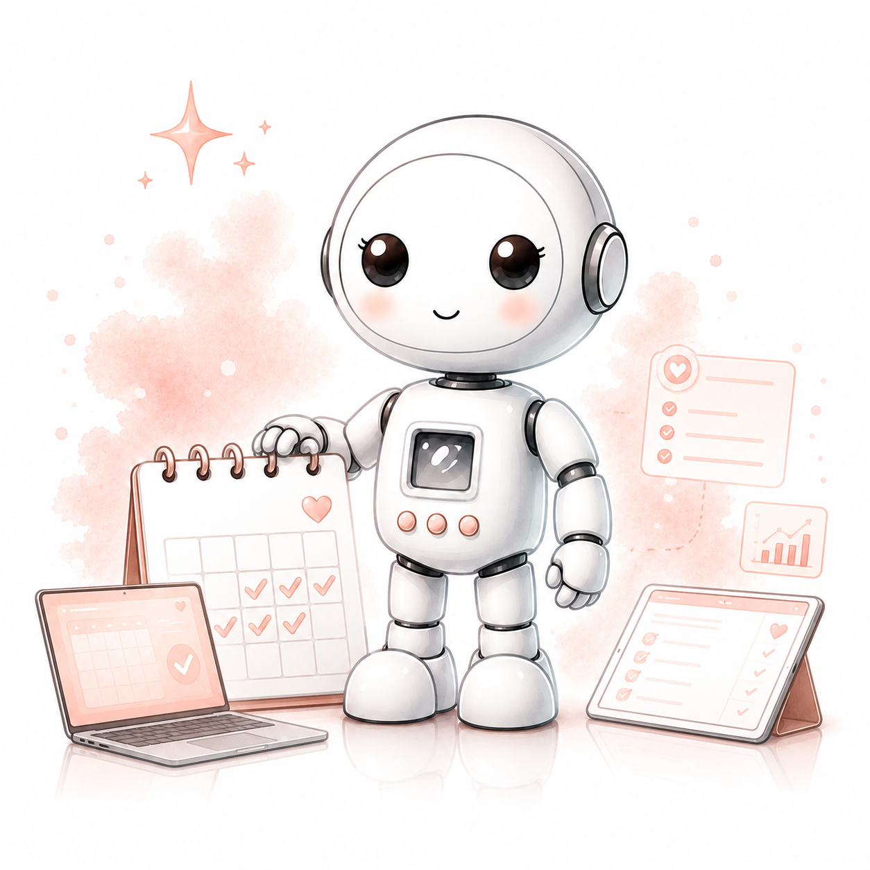 Illustration d'un robot tenant un calendrier