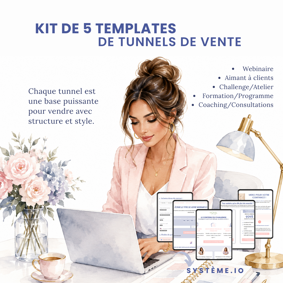 Illustration annonçant le kit Tunnels de vente Systeme.io